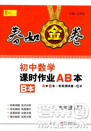 春如金卷2019初中数学课时作业AB本九年级B本上册答案 春如金卷2019初中数学课时作业AB本九年级B本上册答案