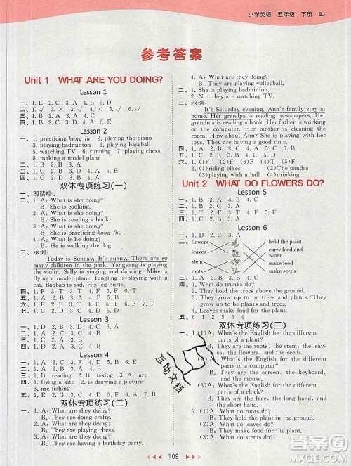 2020年春小儿郎53天天练五年级英语下册北京版参考答案 2020年春小儿郎53天天练五年级英语下册北京版参考答案