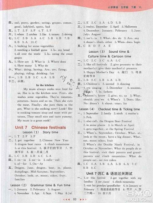 2020年春小儿郎53天天练五年级英语下册译林版参考答案 2020年春小儿郎53天天练五年级英语下册译林版参考答案