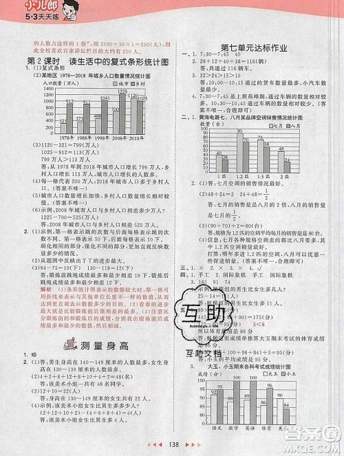 2020年春小儿郎53天天练四年级数学下册冀教版参考答案