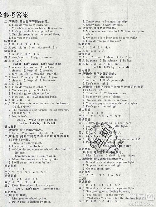 浙江大学出版社2019课时特训优化作业本六年级英语上册人教版答案 浙江大学出版社2019课时特训优化作业本六年级英语上册人教版答案