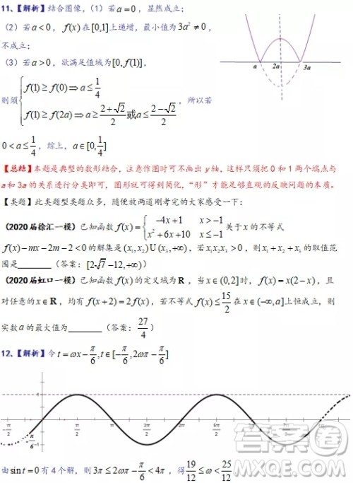 上海市闵行区2020届高三一模数学试题答案