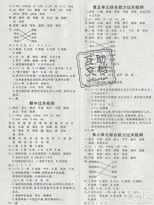 浙江大学出版社2019课时特训优化作业本二年级语文上册人教版答案 浙江大学出版社2019课时特训优化作业本二年级语文上册人教版答案