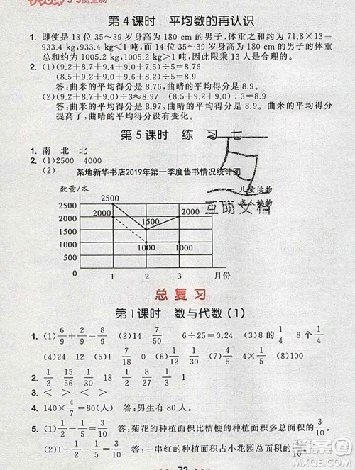 曲一线小儿郎系列2020春53随堂测小学数学五年级下册北师版答案