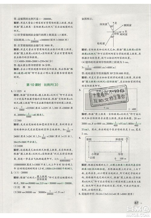 2020年PASS小学学霸作业本六年级数学下册人教版答案