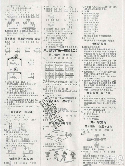 中国原子能出版社2020春季阳光计划第一步三年级数学下册人教版答案