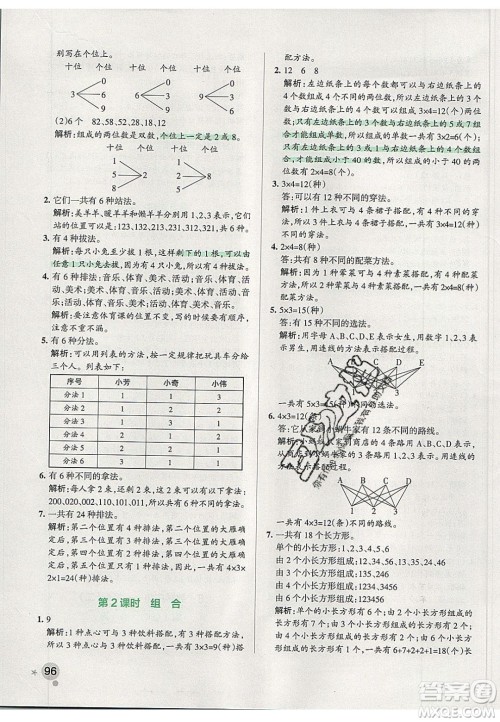 2020年PASS小学学霸作业本三年级数学下册人教版答案