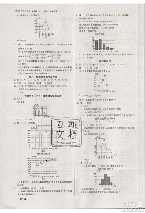 阳光出版社2020年全品作业本数学八年级下册新课标JJ冀教版参考答案