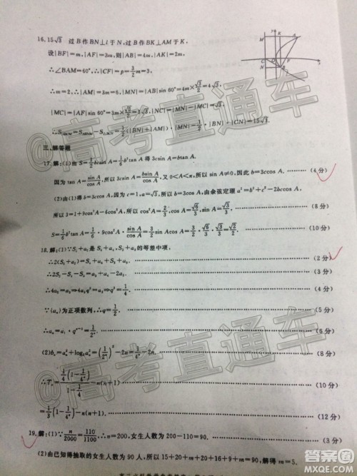 2020届河北邯郸高三12月质量检测文科数学试题答案 2020届河北邯郸高三12月质量检测文科数学试题答案