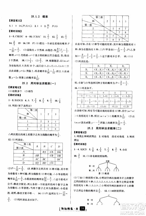 励耘书业2019年励耘新同步数学九年级全一册人教版参考答案 励耘书业2019年励耘新同步数学九年级全一册人教版参考答案