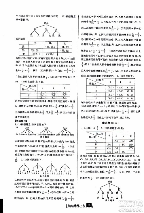 励耘书业2019年励耘新同步数学九年级全一册人教版参考答案 励耘书业2019年励耘新同步数学九年级全一册人教版参考答案