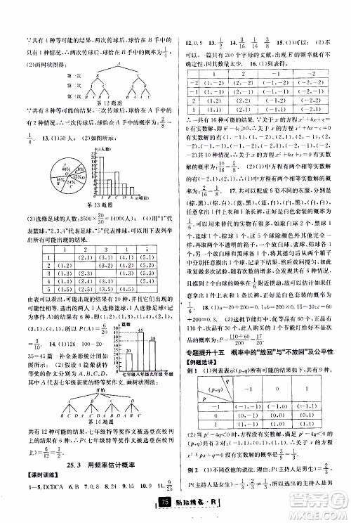 励耘书业2019年励耘新同步数学九年级全一册人教版参考答案 励耘书业2019年励耘新同步数学九年级全一册人教版参考答案