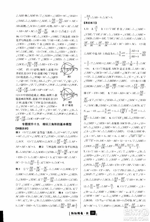 励耘书业2019年励耘新同步数学九年级全一册人教版参考答案 励耘书业2019年励耘新同步数学九年级全一册人教版参考答案
