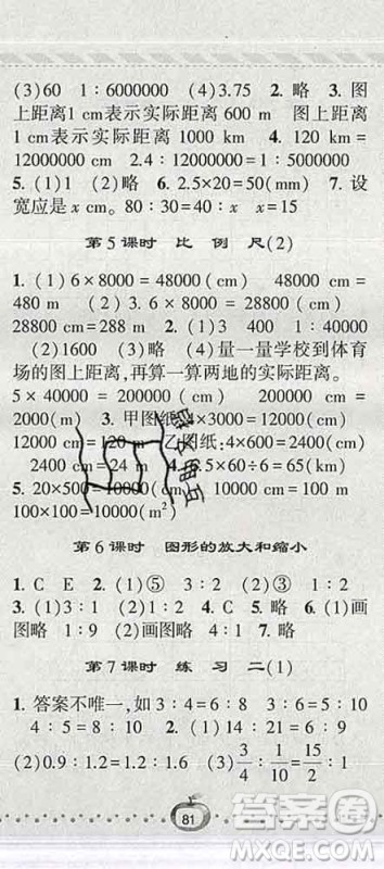 宁夏人民教育出版社2020春经纶学典课时作业六年级数学下册北师版答案