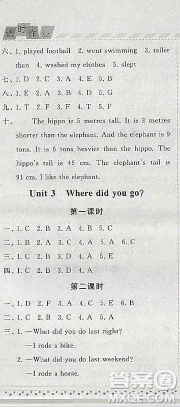 宁夏人民教育出版社2020春经纶学典课时作业六年级英语下册人教版答案 宁夏人民教育出版社2020春经纶学典课时作业六年级英语下册人教版答案