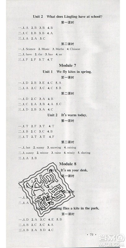 广东经济出版社2020年春名校课堂三年级英语下册外研版答案