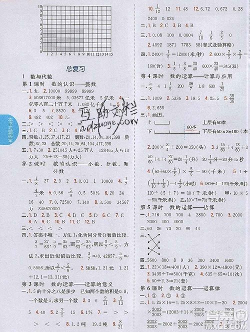 吉林人民出版社2020春小学教材完全解读六年级数学下册北师版答案 吉林人民出版社2020春小学教材完全解读六年级数学下册北师版答案