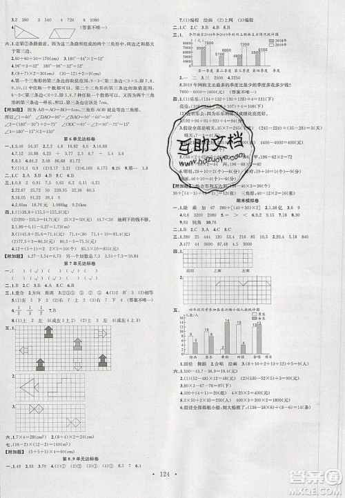 广东经济出版社2020年春名校课堂四年级数学下册人教版答案