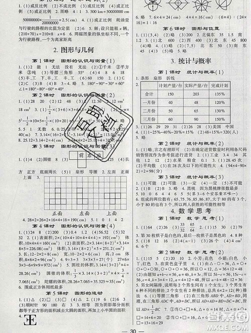 经纶学典2020春棒棒堂同步练习加单元测评六年级数学下册人教版答案 经纶学典2020春棒棒堂同步练习加单元测评六年级数学下册人教版答案