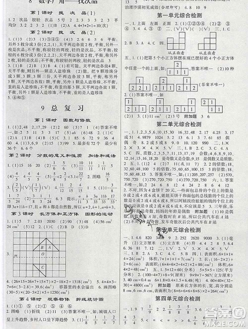 经纶学典2020春棒棒堂同步练习加单元测评五年级数学下册人教版答案