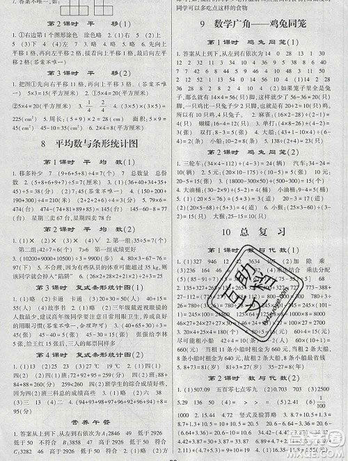 经纶学典2020春棒棒堂同步练习加单元测评四年级数学下册人教版答案