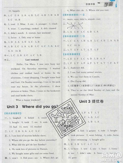 宁夏人民教育出版社2020春经纶学典学霸六年级英语下册人教版答案 宁夏人民教育出版社2020春经纶学典学霸六年级英语下册人教版答案