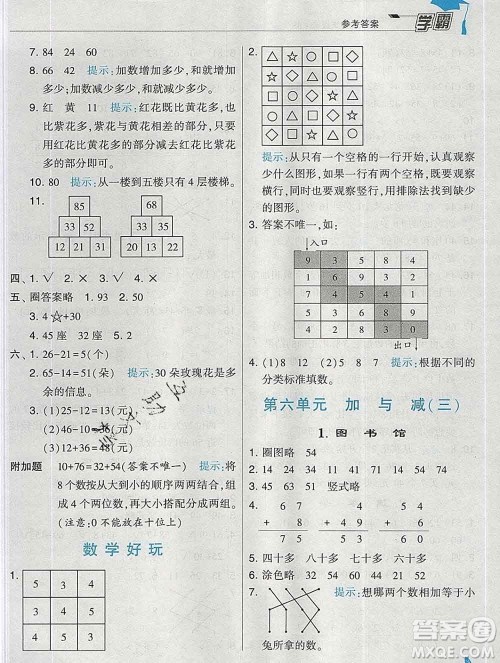 宁夏人民教育出版社2020春经纶学典学霸一年级数学下册北师版答案