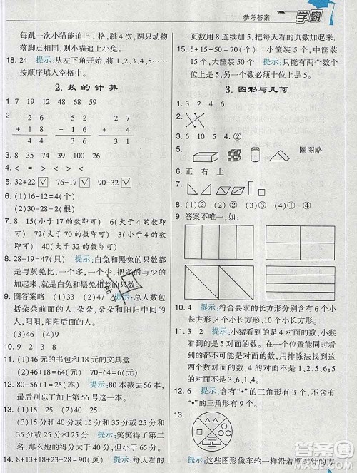 宁夏人民教育出版社2020春经纶学典学霸一年级数学下册北师版答案