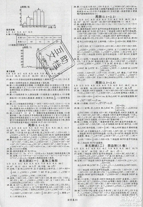 广东经济出版社2020年春名校课堂八年级数学下册湘教版答案