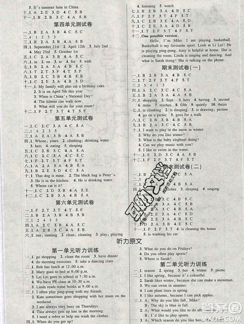 长江出版社2020创优作业100分导学案英语人教PEP版五年级下册参考答案 长江出版社2020创优作业100分导学案英语人教PEP版五年级下册参考答案