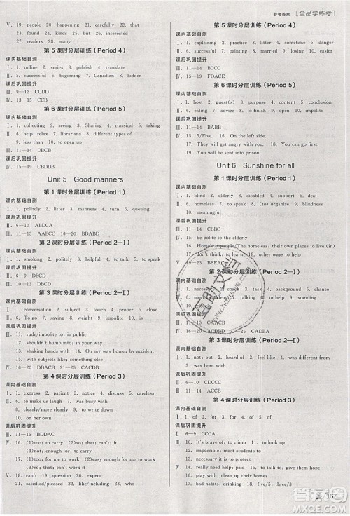 阳光出版社2020年全品学练考英语八年级下册新课标YLNJ译林牛津版答案 阳光出版社2020年全品学练考英语八年级下册新课标YLNJ译林牛津版答案