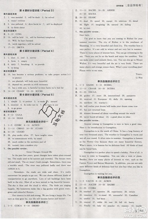 阳光出版社2020年全品学练考英语八年级下册新课标YLNJ译林牛津版答案 阳光出版社2020年全品学练考英语八年级下册新课标YLNJ译林牛津版答案
