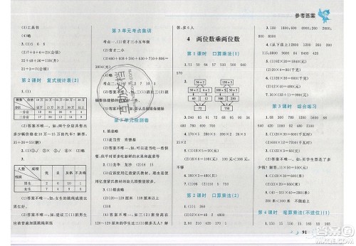 2020春小学学考优化设计小超人作业本数学三年级下册人教版答案