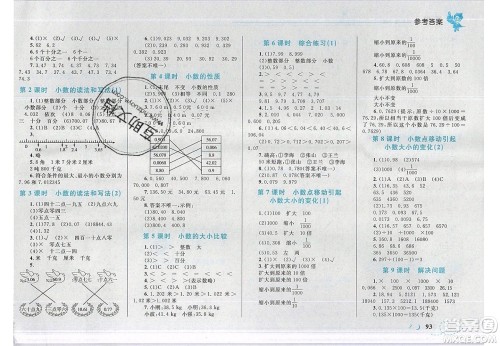 2020春小学学考优化设计小超人作业本数学四年级下册人教版答案