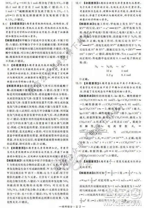 超级全能生2020高考全国卷24省1月联考丙卷理科综合答案 超级全能生2020高考全国卷24省1月联考丙卷理科综合答案