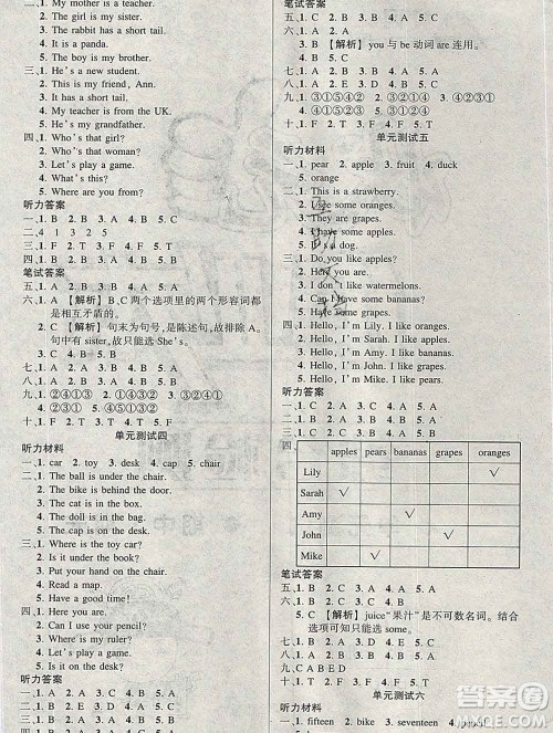 长江出版社2020春黄冈状元成才路状元作业本三年级英语下册人教版答案 长江出版社2020春黄冈状元成才路状元作业本三年级英语下册人教版答案