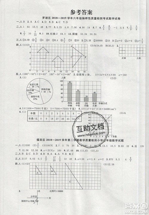 宇轩图书2020春阳光同学课时优化作业数学六年级下册北师大版深圳专版答案 宇轩图书2020春阳光同学课时优化作业数学六年级下册北师大版深圳专版答案