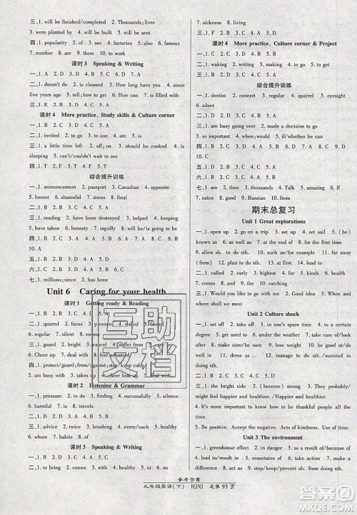 万向思维2020春高效课时通10分钟掌控课堂九年级英语下册沪教牛津版答案