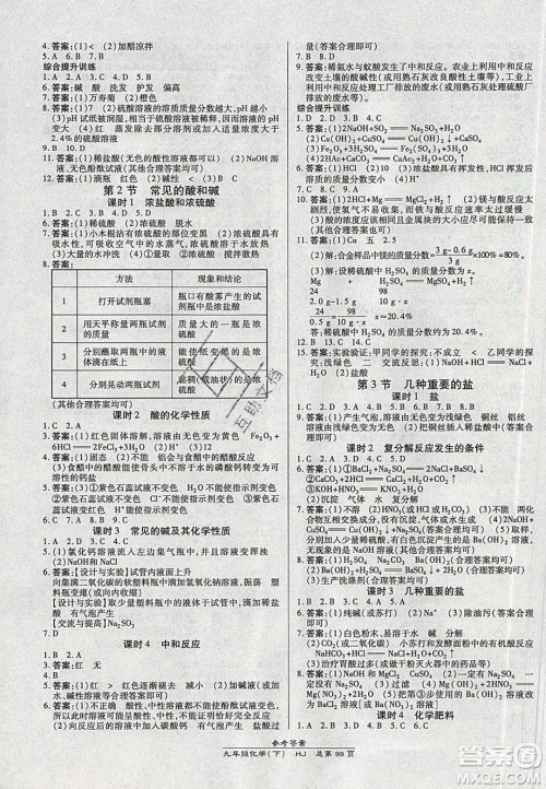 万向思维2020春高效课时通10分钟掌控课堂九年级化学下册沪教版答案