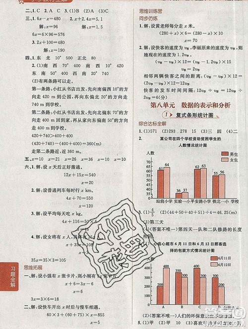 陕西人民教育出版社2020春小学教材全解五年级数学下册北师大版答案 陕西人民教育出版社2020春小学教材全解五年级数学下册北师大版答案