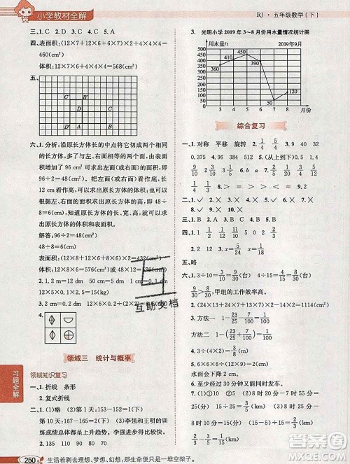 2020春小学教材全解五年级数学下册人教版广东专用答案