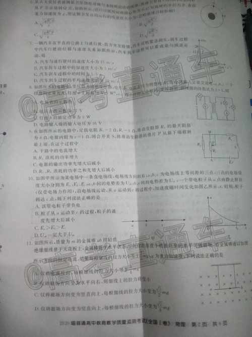 2020届百校联盟1月教学质监全国Ⅰ卷物理试题及参考答案 2020届百校联盟1月教学质监全国Ⅰ卷物理试题及参考答案