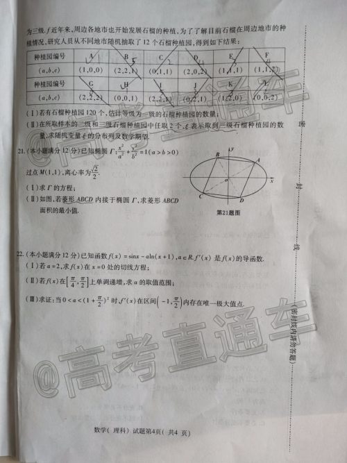 淮北市2020届高三第一次模拟考试理数试题及答案