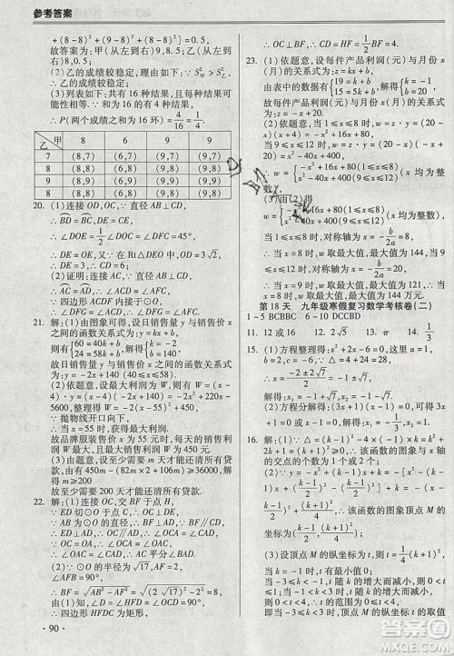 合肥工业大学出版社2020哈皮寒假九年级数学人教版答案