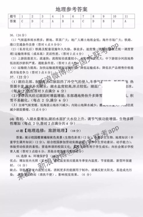 上饶市2020届第一次模拟考试文科综合答案 上饶市2020届第一次模拟考试文科综合答案