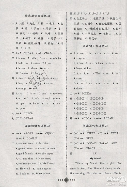 安徽人民出版社2020年赢在寒假3年级英语参考答案 安徽人民出版社2020年赢在寒假3年级英语参考答案
