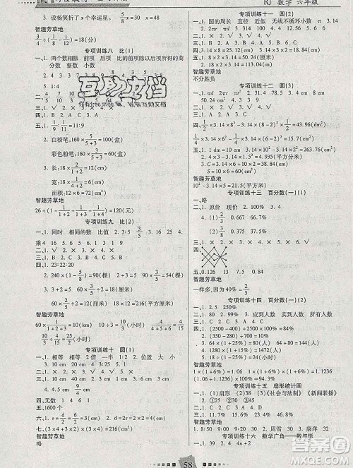 2020年特优复习计划期末冲刺寒假作业教材衔接六年级数学人教版答案 2020年特优复习计划期末冲刺寒假作业教材衔接六年级数学人教版答案