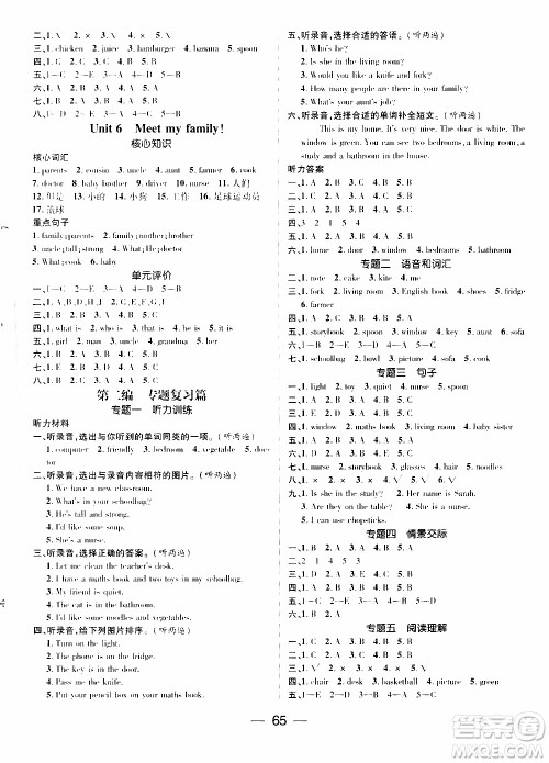 期末寒假培优衔接2020年期末冲刺王寒假作业英语四年级RJ人教版参考答案 期末寒假培优衔接2020年期末冲刺王寒假作业英语四年级RJ人教版参考答案