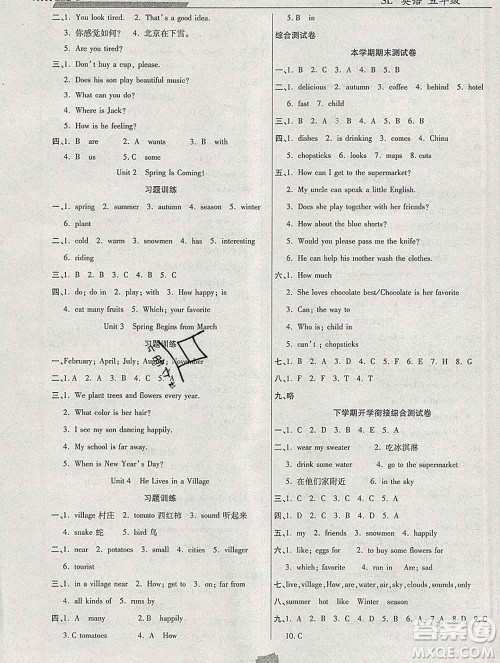 2020年特优复习计划期末冲刺寒假作业教材衔接五年级英语陕旅版答案 2020年特优复习计划期末冲刺寒假作业教材衔接五年级英语陕旅版答案