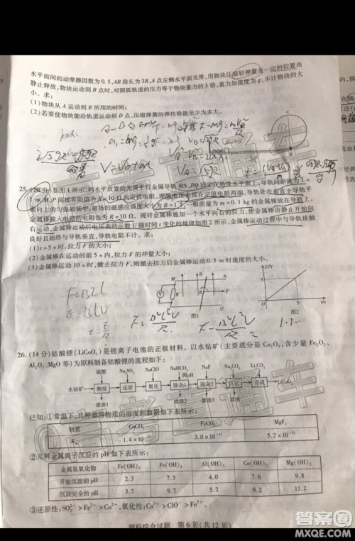 天一大联考2019-2020学年高三上学期期末考试理科综合试题及答案 天一大联考2019-2020学年高三上学期期末考试理科综合试题及答案